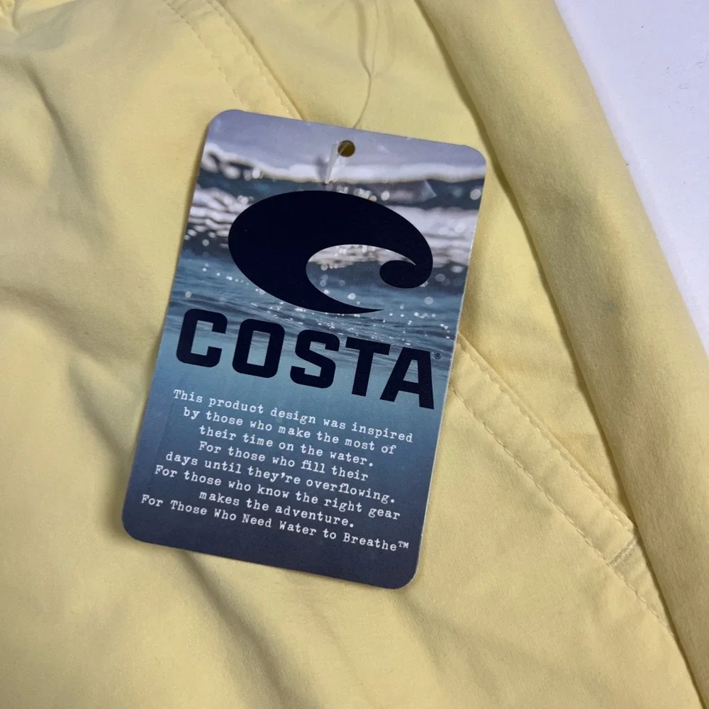 Costa‎ Men's Elastic Drawstring Board Shorts Yellow Size XXL-New